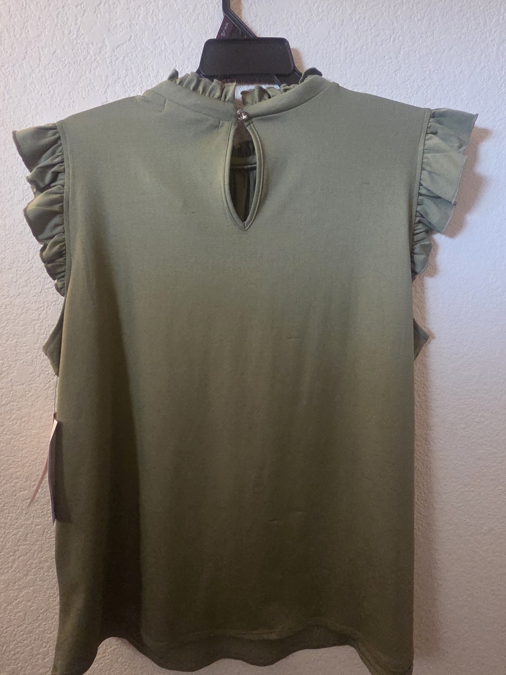 Sweet Rain Olive Ruffle Sleeve Mock Neck Camisole - Picture 3 of 5